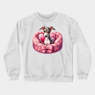 Valentine Greyhound Dog in Bed Crewneck Sweatshirt